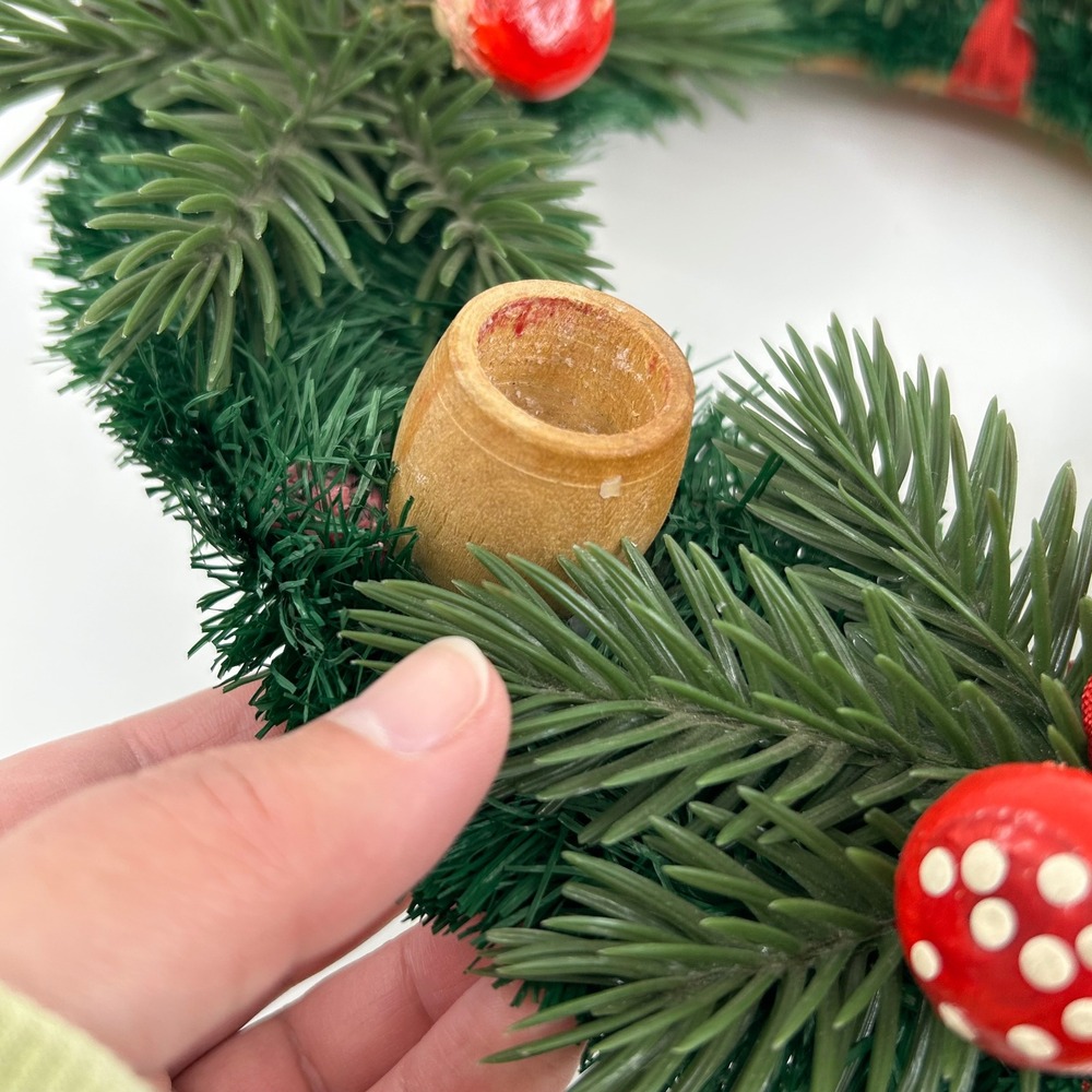 Vintage Swedish Mid Center Mushroom Table Candle Wreath Center Piece - Picture 5 of 13